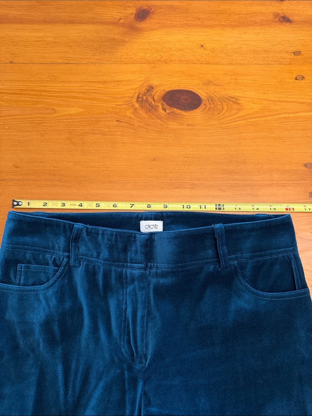 Cache Teal Velvet Blazer and Pants Set - Picture 11 of 13